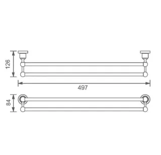 Полотенцедержатель двойной Aquanet 189260 бронза